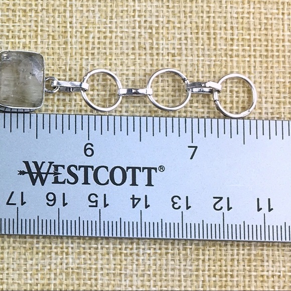 New Rutile Quartz Crystal Stone Silver Overlay Bracelet 6 1/4 6 3/4 7 1/4 - Picture 5 of 8